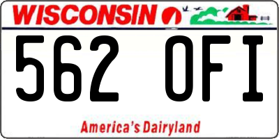 WI license plate 562OFI