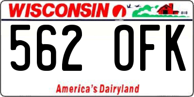 WI license plate 562OFK