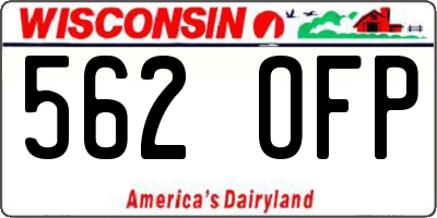 WI license plate 562OFP