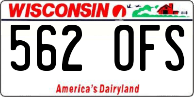 WI license plate 562OFS