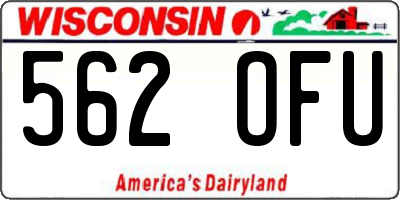 WI license plate 562OFU