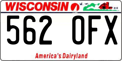 WI license plate 562OFX