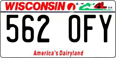 WI license plate 562OFY