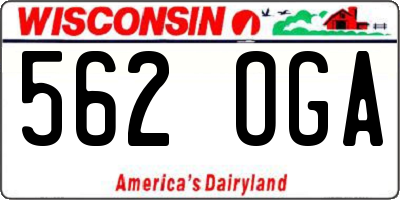 WI license plate 562OGA