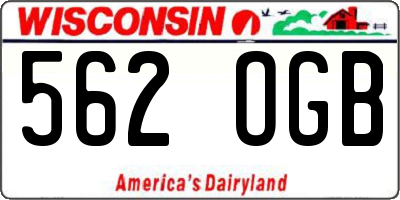 WI license plate 562OGB