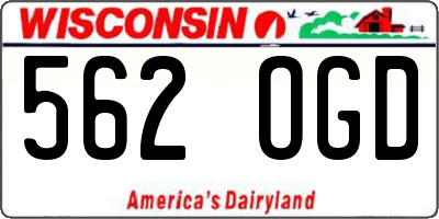 WI license plate 562OGD