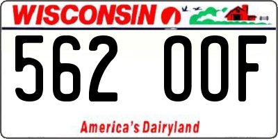 WI license plate 562OOF