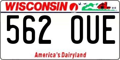 WI license plate 562OUE