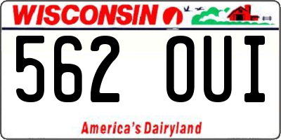 WI license plate 562OUI