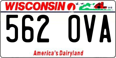 WI license plate 562OVA