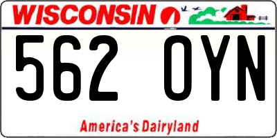 WI license plate 562OYN
