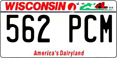WI license plate 562PCM