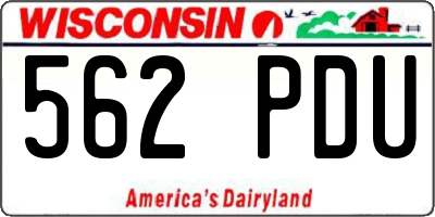 WI license plate 562PDU
