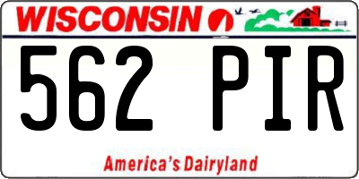 WI license plate 562PIR