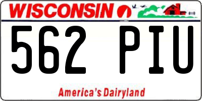 WI license plate 562PIU