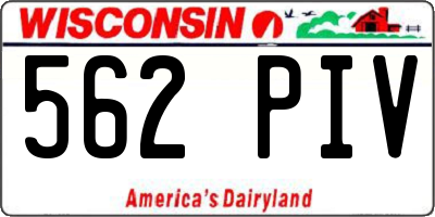 WI license plate 562PIV