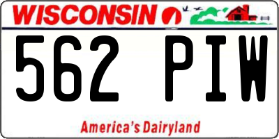 WI license plate 562PIW