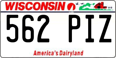 WI license plate 562PIZ