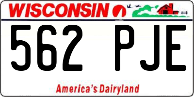 WI license plate 562PJE