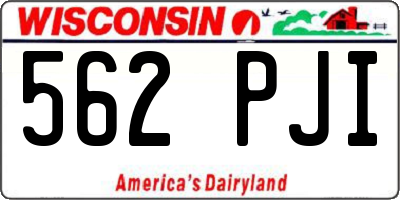 WI license plate 562PJI