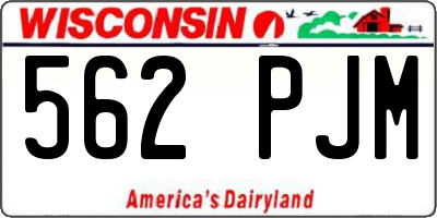 WI license plate 562PJM