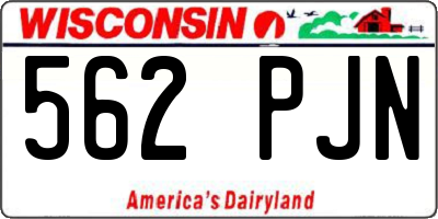 WI license plate 562PJN