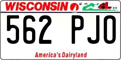 WI license plate 562PJO