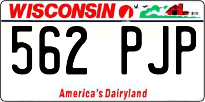 WI license plate 562PJP