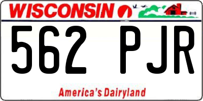 WI license plate 562PJR