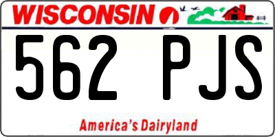 WI license plate 562PJS