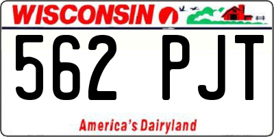 WI license plate 562PJT