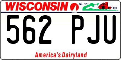 WI license plate 562PJU