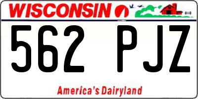 WI license plate 562PJZ