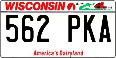 WI license plate 562PKA