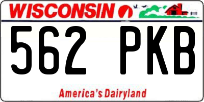 WI license plate 562PKB