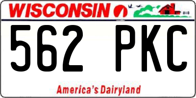 WI license plate 562PKC