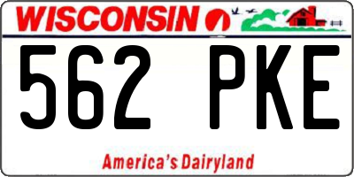 WI license plate 562PKE