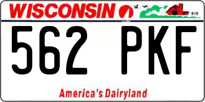 WI license plate 562PKF