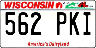 WI license plate 562PKI