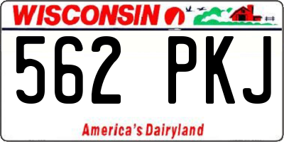 WI license plate 562PKJ