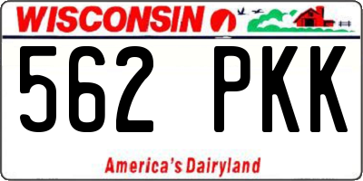 WI license plate 562PKK