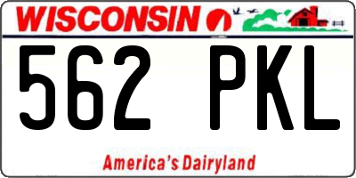 WI license plate 562PKL