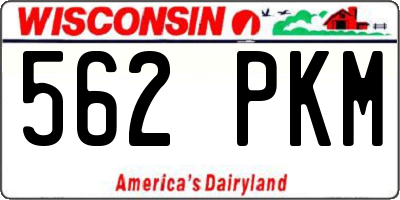 WI license plate 562PKM