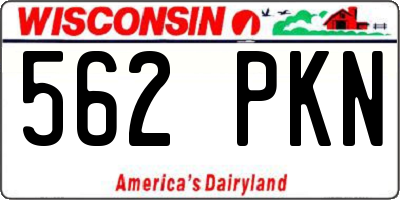 WI license plate 562PKN