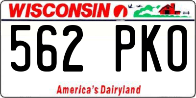 WI license plate 562PKO