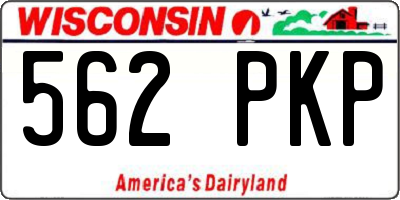 WI license plate 562PKP