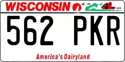 WI license plate 562PKR