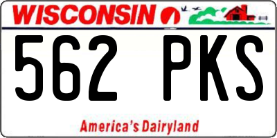 WI license plate 562PKS
