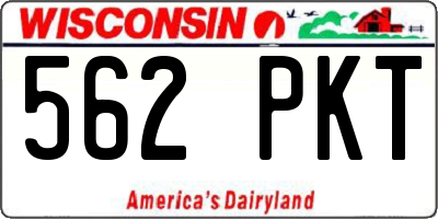 WI license plate 562PKT