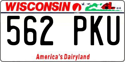 WI license plate 562PKU